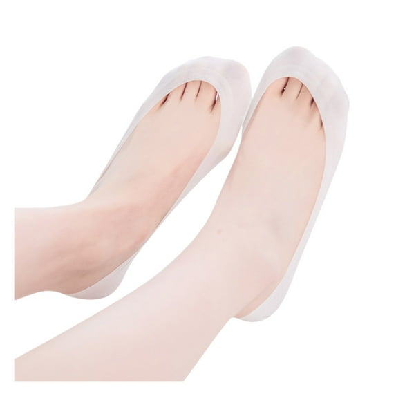 FNGZ 1 Pair of Socks, White Sock Slippers, Women Invisible Low Cut Liner Socks Anti Slip Ultra-Thin Girls Socks