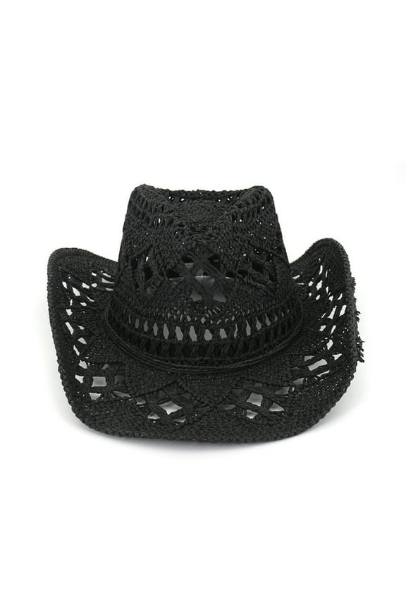 1 Pc Hat, Black Baseball Caps, Fashion Lady Foldable Casual Cap Wide Sun Straw Hat for Women And Men