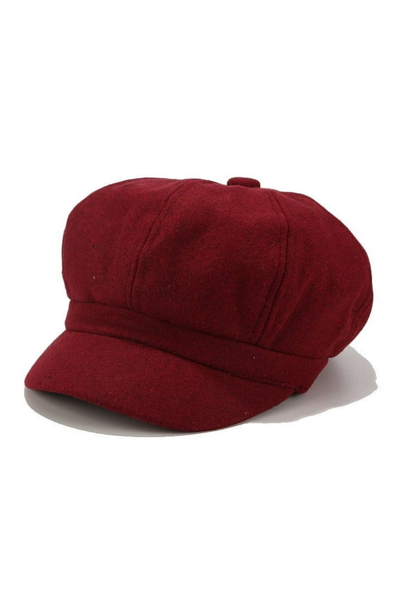1 Pc Hat, Red Visors, Vintage Women Winter Solid Hat Beret Cap Korean Painter Newsboy Berets