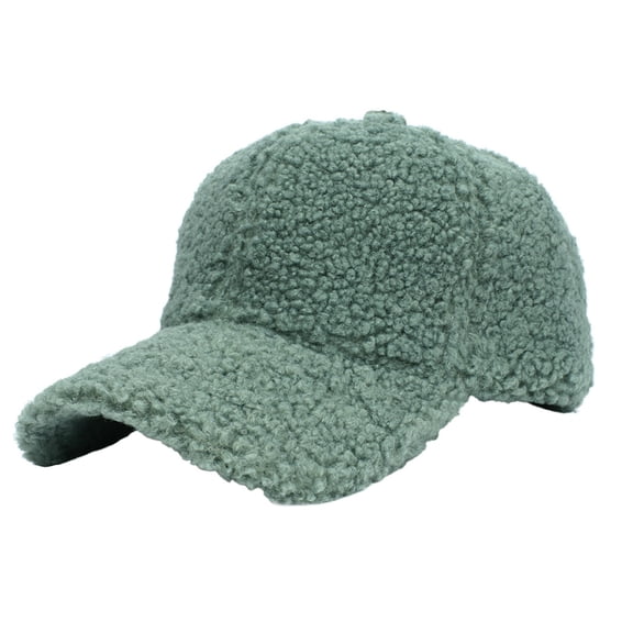 FNGZ 1Pc Hat, Light Blue Baseball Caps, Lamb Wool Baseball Cap for Men Women Fleece Sports Hats Warm Winter Outdoor Travel Gift Features: