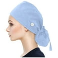 thumbnail image 1 of FNGZ 1Pc Hat, Light Blue Baseball Caps, Scrub Cap With Buttons Bouffant Hat With Sweatband for Womens And Mens, 1 of 6