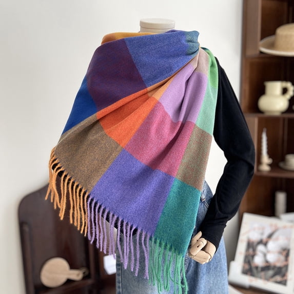 FNGZ 1Pc Scarf, C Scarf, Women Fall Winter Scarf Classic Scarf Warm Soft Large Blanket Wrap Shawl Scarves
