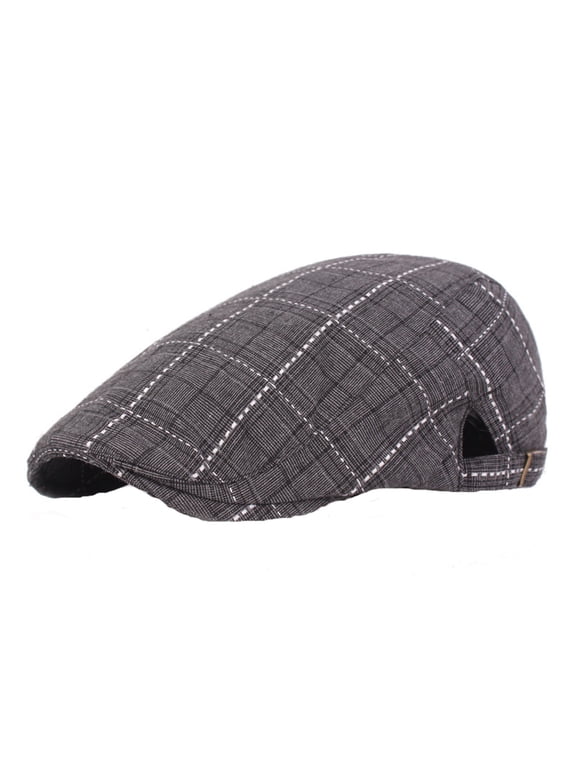 1X Hat, Dark Gray Visors, 1 Pack Newsboy Hats for Men Flat Cap Cotton Adjustable Breathable Irish Cabbie Driving Hunting Hat