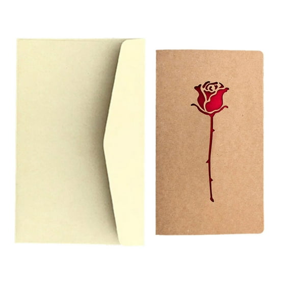 FNGZ 2024 Valentine's Day Gift 2024 Greetings Romantic Card Retro Kraft Paper Hollow Heart Card (True Love)