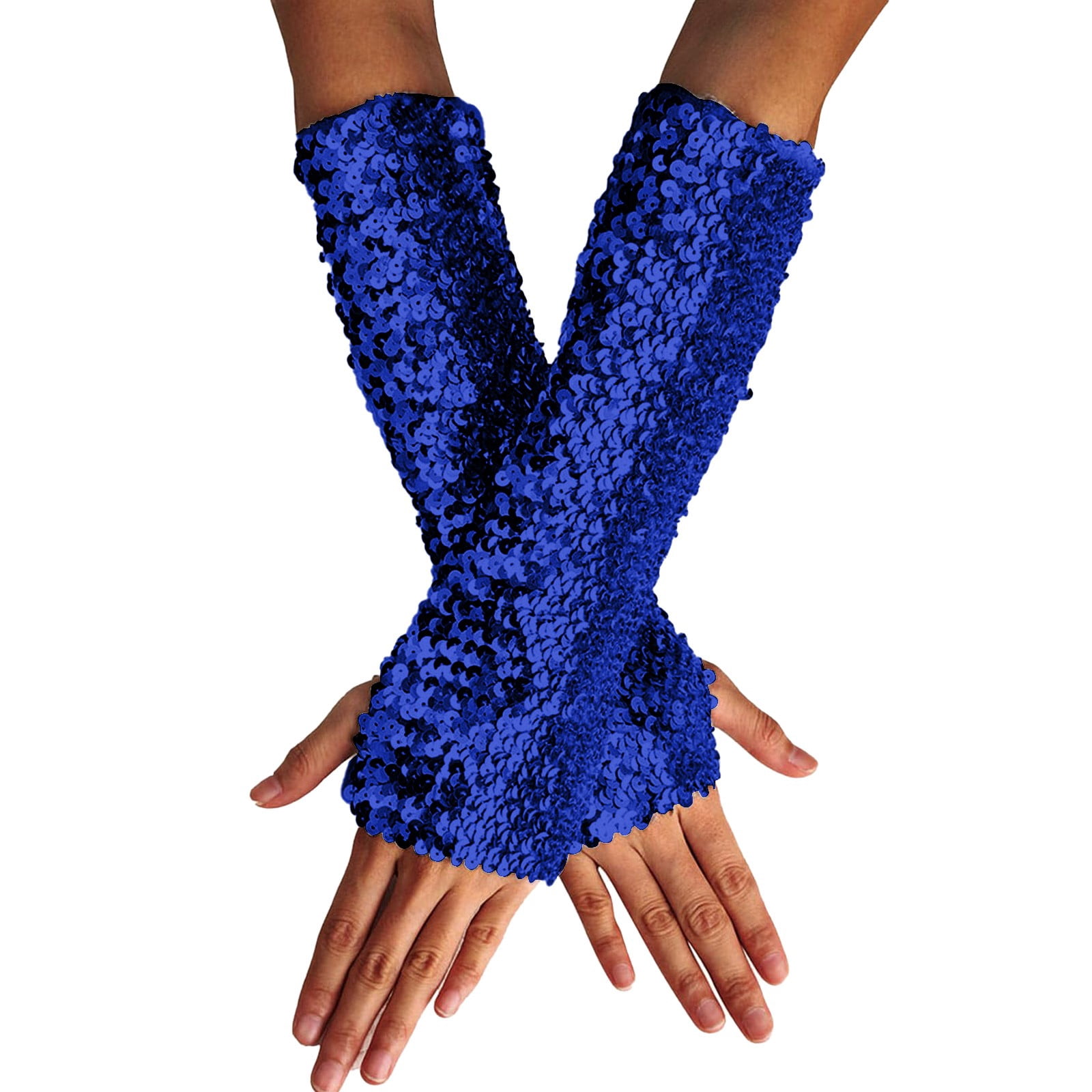 FNGZ 2Pc Gloves, Blue Gloves Mittens, Stylish Glitter Gloves Sequin ...