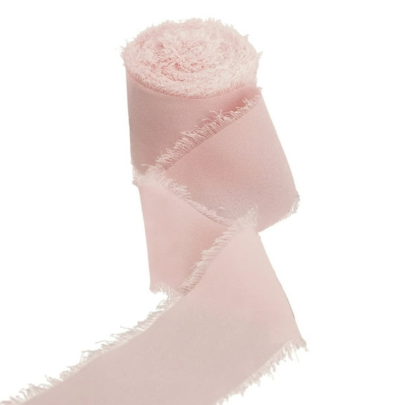 FNGZ 3.8Cm Hand-Torn Raw Edge Gift Decoration Fabric, Yards Giving Handmade Fringe Chiffon Ribbon Like Ribbons Edges Ribbon Rustic for Wedding Invitations Bouquets Wrapping Decorations