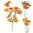 thumbnail image 1 of FNGZ Artificial Clearance Artificial Maple Leaves Branch Fake Fall Leaves Stems Plants Outdoor for Home Kitchen Thanksgiving Decor Yellow, 1 of 4