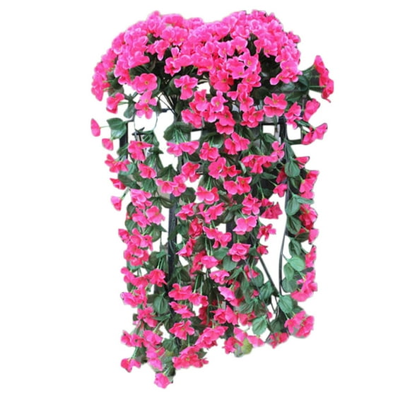 FNGZ Artificial Clearance Hanging Flowers Artificial Violet Flower Wall Wisteria Basket Hanging Garland Vine Flowers Fake Silk Orchid Hot Pink