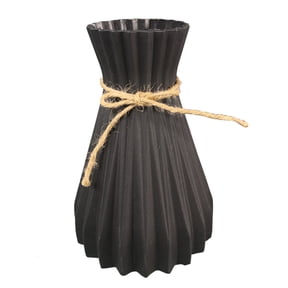 FNGZ Black Plastic Retro Flower Vase, Small Decorative Vase