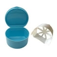 thumbnail image 1 of FNGZ Cleaning Supplies Denture Bath Box Case Dental False Teeth Storage Box With Hanging Net Container Household Tool Light Blue, 1 of 6