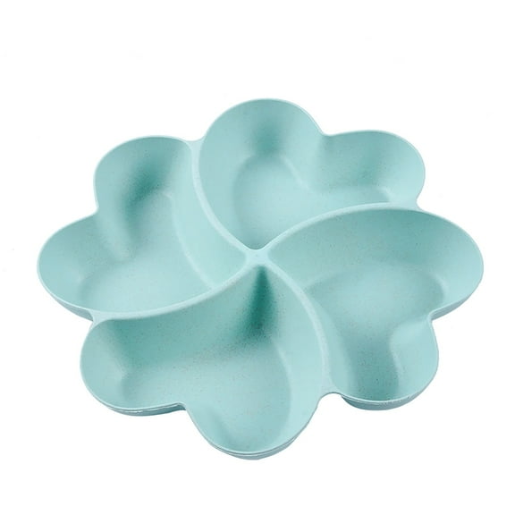 FNGZ Clearance Flower-Shaped Snack Tray Multi-Grid, Green