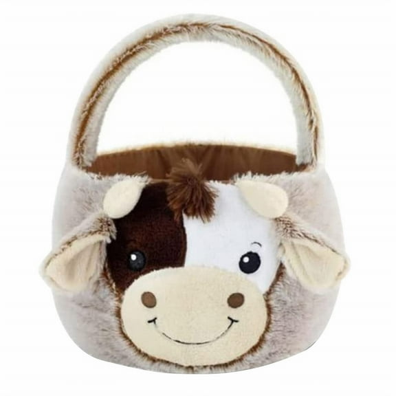 FNGZ Easter Decorations Home Textile Storage Clearance Cow for Party Easter 2024 Basket Bags Plush Buckets Plush Ear Tote Gift Bags Cow Hunting In/25cm New for Girls Easter with Plush Cute White