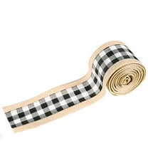 FNGZ Event & Party Webbing Webbing Christmas Wired Edge Ribbons Christmas Buffalo Plaid Ribbon Solid Color Burlap Ribbon Gingham Craft Ribbon for Christmas DIY Wrapping Party Bow Craft Making