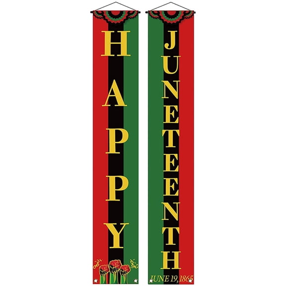 FNGZ Flags Banners Accessories Clearance Happy Juneenth Junes Black Celebration of Freedom Curtain Banner