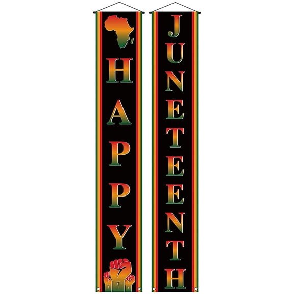 FNGZ Flags Banners Accessories Clearance Happy Juneenth Junes Black Celebration of Freedom Curtain Banner