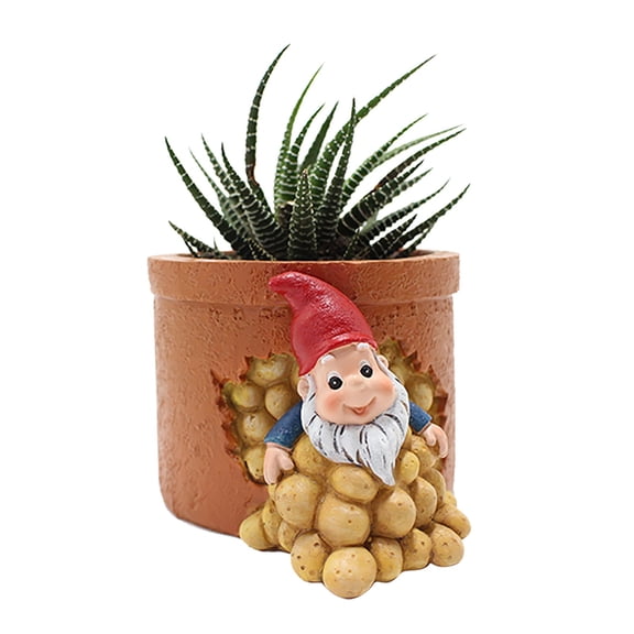 FNGZ Flower Pots Clearance!Garden Flower Resin StatueYard Dwarf Vase Gnome Pot Balcony Decor Ornaments Decoration & Hangs