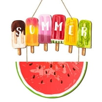 FNGZ Hangs Clearance Promo Watermelon Door Sign Summer Welcome Door Hanger Wood Front Door Wreath Decor Wall Hanging Housewarming Gift Home Decor