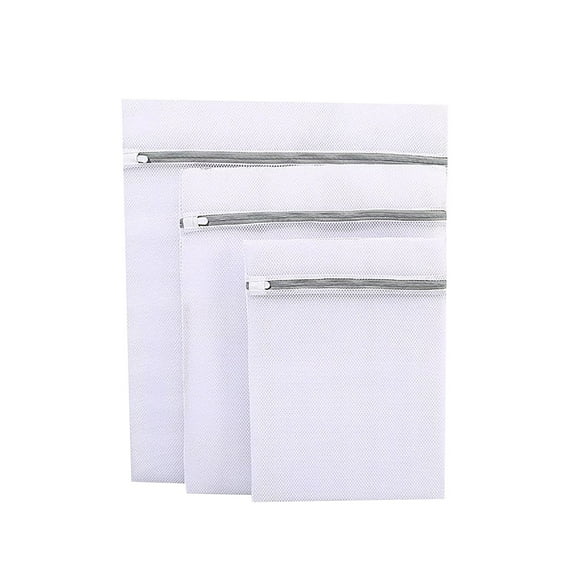FNGZ Home Textile Storage,3Pack Laundry Mesh Bags Delicates Wash Bags for Lingerie Stockings Simple Laundry Honeycomb Mesh Bag Thickened Polyester Gray Zipper Mesh Bag Set (S+M+L),