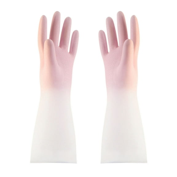 FNGZ Kitchen Cleaning Supplies Cleaning Gloves Clearance Gradient Waterproof Latex Gloves Laundry Household Cleaning Gloves Kitchen Durable Dishwashing Gloves Pink