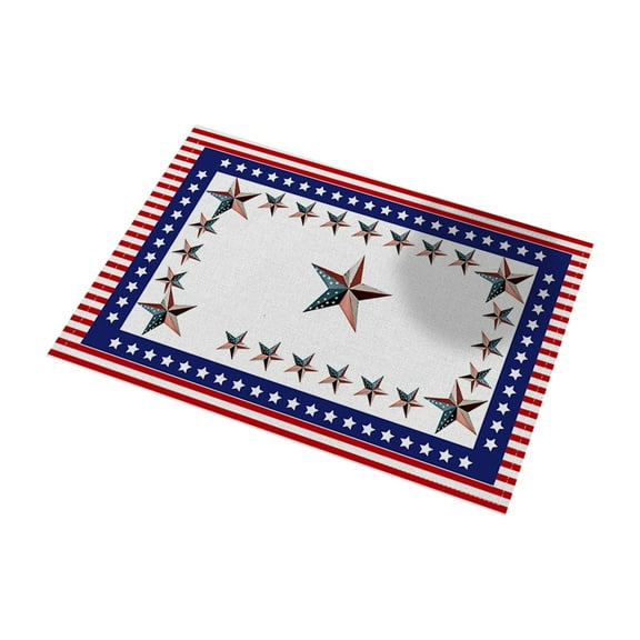 FNGZ Kitchen Supplies, Independence Day Fabric Placemats Heat Insulation Table Mats Festive Western Style Dinner Napkins Tablecloth Kitchen Mat, 1Pc Table Mat