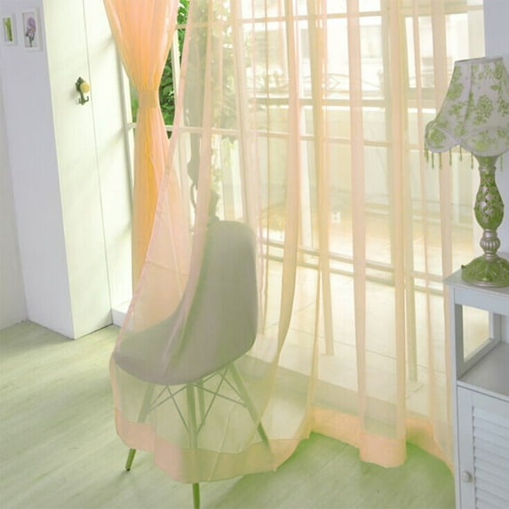 FNGZ Light Filtering Curtains,Living Room Curtains,1 Pcs Pure Color Tulle Door Window Curtain Drape Panel Sheer Scarf ,Sheer Curtains