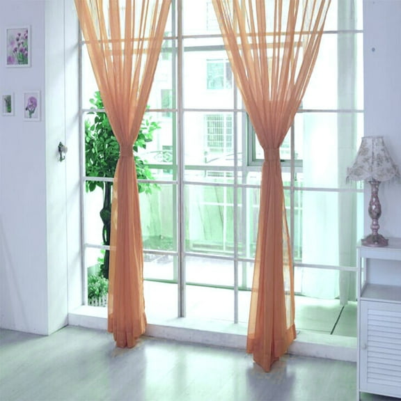 FNGZ Light Filtering Curtains,Living Room Curtains,1 Pcs Pure Color Tulle Door Window Curtain Drape Panel Sheer Scarf ,Sheer Curtains