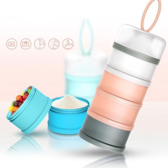 FNGZ Milk Powders Boxs 4Layers Baby Milk Powder Formulas Dispensers Bottle Storage Containers Food Home Decor Blue