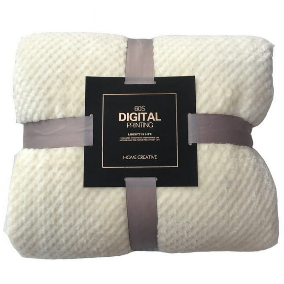 FNGZ Modern White Polyester Bed Blanket, Lightweight, Easy to clean