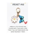 thumbnail image 1 of FNGZ Party Greeting Card, Pocket Hug Cute Charms Flower Butterfly & Themed Keychains Heartwarming Blessing Creative Small Pendants, 1 of 4