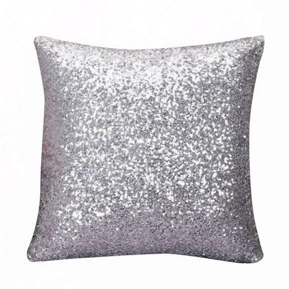 FNGZ Pillow Case Clearance Solid Color Glitter Sequins Throw Pillow Case Cafe Home Decor Cushion Covers Silver