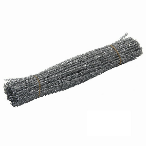 Office&Craft&Stationery, FNGZ Plush Sliver Clearance 100PC Chenille Stem Flash Color Pipe Cleaners Set for DIY Arts Crafts Decoration Silver