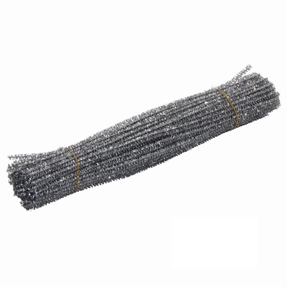 Office&Craft&Stationery, FNGZ Plush Sliver Clearance 100PC Chenille Stem Flash Color Pipe Cleaners Set for DIY Arts Crafts Decoration Silver
