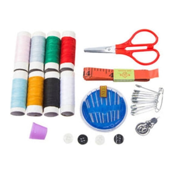 FNGZ Sewing Kits Sewing Kit Travel Thread Needle Scissor Home Box Set Measure Thimble Case Blue,Transparent