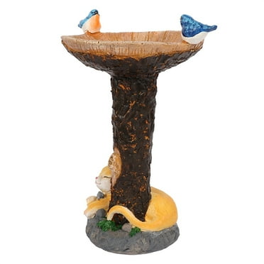 FNGZ Sofa Cover Resin Cock Birdbath Polyresin Antique Garden Bird Bath for Home Garden Yard Yellow