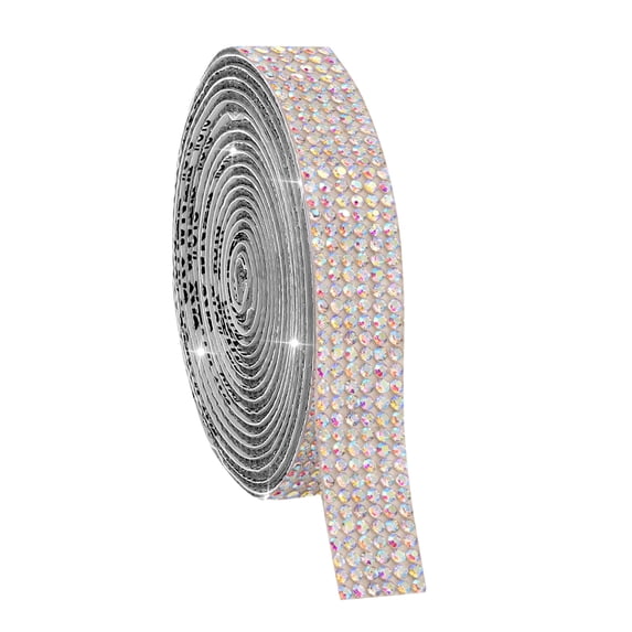 FNGZ Sticker Clearance Self-Adhesive Crystal Rhinestone Ribbon Resin Diamond Ribbon Glitter Rhinestone Sticker Roll DIY