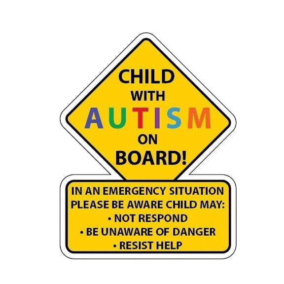 FNGZ Stickers Autisms Alarm Wall Stickers for Children's Cars Trucks Laptops Decorative Self Adhesive Pvc Emergency Response Sign Stickers