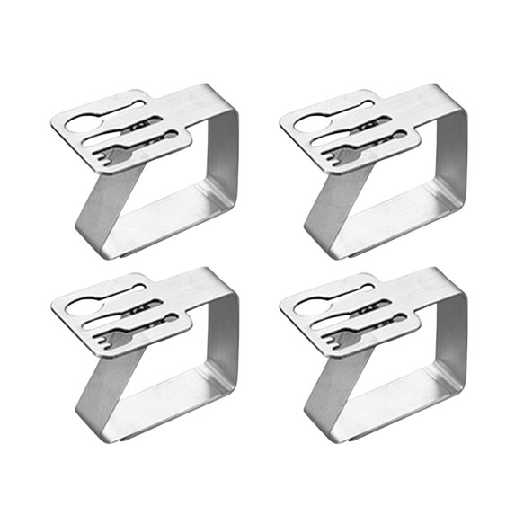 FNGZ Tblecloth Clip Clearance 4PC Stainless Steel Tablecloth Tables Cover Clips Holder Clamps Party Tool