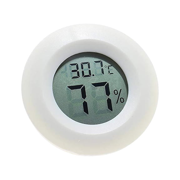 FNGZ Thermometer Clearance Mini Round Lcd Digital Display Thermometer and Hygrometer Moisturizing Box Electronic Hygrometer White