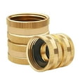 thumbnail image 1 of FNGZ Tools Series, Female to Female Double Female Faucet Fitting Double Water Hosetwo Way Female Female Connector Solid Brass Garden Hose Connector, 2X Garden Hose Connectors, 1 of 4