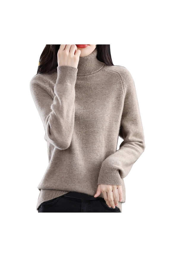 Turtleneck Pullover | Soft Wool Sweaterwomen's Turtleneck Wool Sweater 2026 Fall Winter Classic Warm Soft Raglan Long Sleeve Knit Sweater, Fall Winter Basic Jumper Top (Available in Plus Size)