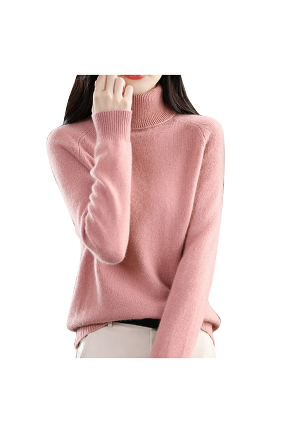 Turtleneck Pullover | Soft Wool Sweaterwomen's Turtleneck Wool Sweater 2026 Fall Winter Classic Warm Soft Raglan Long Sleeve Knit Sweater, Fall Winter Basic Jumper Top (Available in Plus Size)