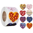 thumbnail image 1 of FNGZ Valentines Heart Stickers 2024 Valentine Day Sticker Decoration Sticker Tape 2.5Cm (500 Pcs Per Roll), 1 of 1