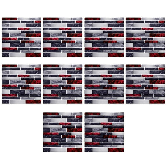 FNGZ Wall Stickers Clearance Self Adhesive 3D Tile Stickers 10 Sheets Kitchen Bathroom Wall Decor for Tile Waistline Kitchen Living Room