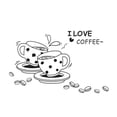 thumbnail image 1 of FNGZ Wall Stickers Clearance Sticker Decor Coffee Wall Home 3D Love Removable Kitchen Decals Art I Home Decor Black, 1 of 5