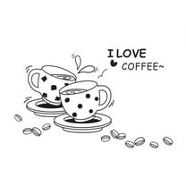 FNGZ Wall Stickers Clearance Sticker Decor Coffee Wall Home 3D Love Removable Kitchen Decals Art I Home Decor Black
