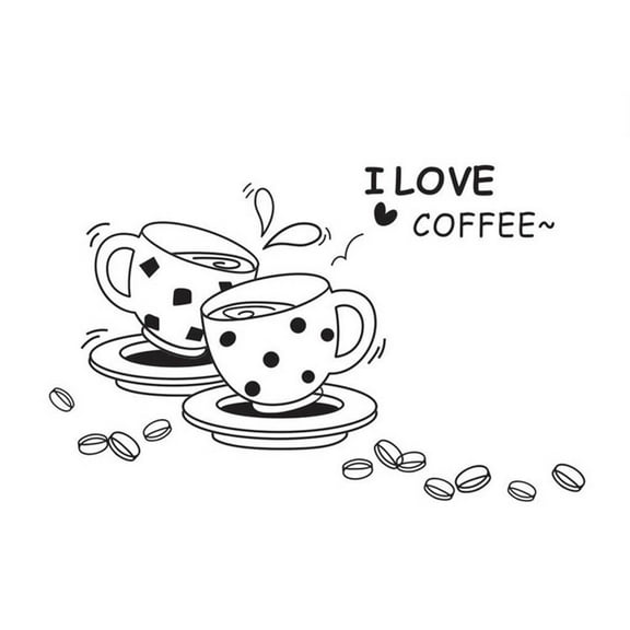 FNGZ Wall Stickers Clearance Sticker Decor Coffee Wall Home 3D Love Removable Kitchen Decals Art I Home Decor Black