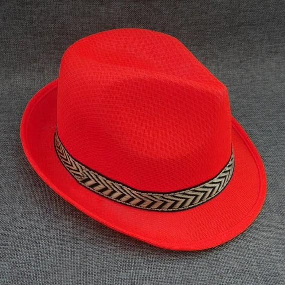 FNGZ a Hat, Aa Sun Hats, Men Women Fedora Hat Breathable Soft Cool Fedora Jazz Hat Summer Outdoor Beach Sun Cap