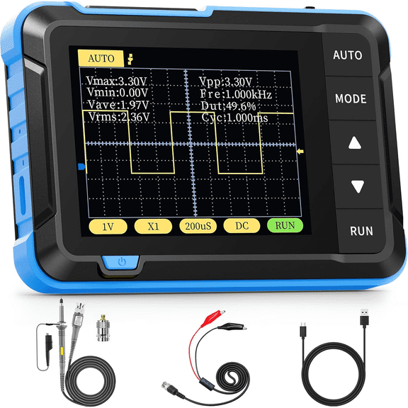FNIRSI Handheld Digital Oscilloscope DSO152 2.8" TFT 200KHz Bandwidth 2.5MS/s High Sampling Rate Portable Pocket Oscilloscope