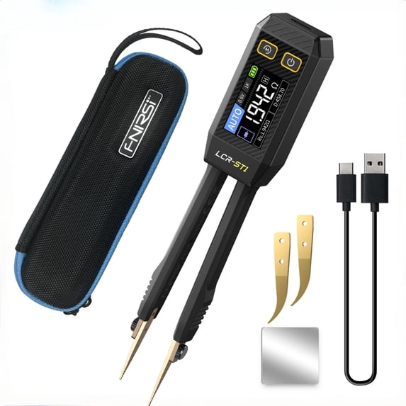 FNIRSI LCR-ST1 Smart LCR Tweezer Tester, SMD ESR Capacitance Resistance Inductance Meter with Auto Recognition