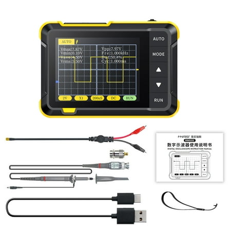 Portable Handheld Digital Oscilloscope - 400V Voltage, 200KHz Bandwidth, 2.5MS/s Sampling Rate, 2.8inch Screen, Firmware Upgradeable Multifunctional Instrument